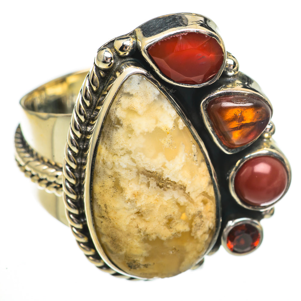 Plume Agate Rings handcrafted by Ana Silver Co - RING70531