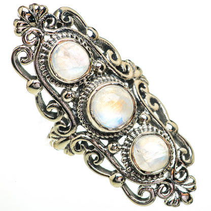Rainbow Moonstone Rings handcrafted by Ana Silver Co - RING70546