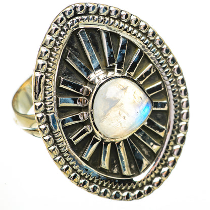 Rainbow Moonstone Rings handcrafted by Ana Silver Co - RING70549