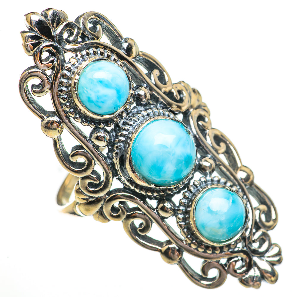 Blue Copper Composite Turquoise Rings handcrafted by Ana Silver Co - RING70554