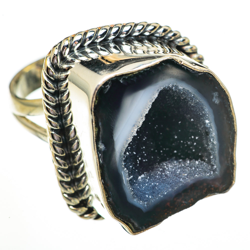 Coconut Geode Druzy Rings handcrafted by Ana Silver Co - RING70562