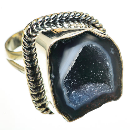 Coconut Geode Druzy Rings handcrafted by Ana Silver Co - RING70562