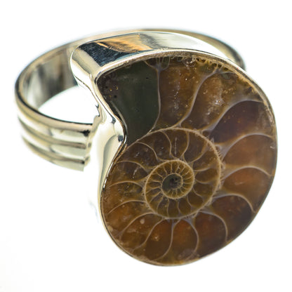 Ammonite Fossil Rings handcrafted by Ana Silver Co - RING70581