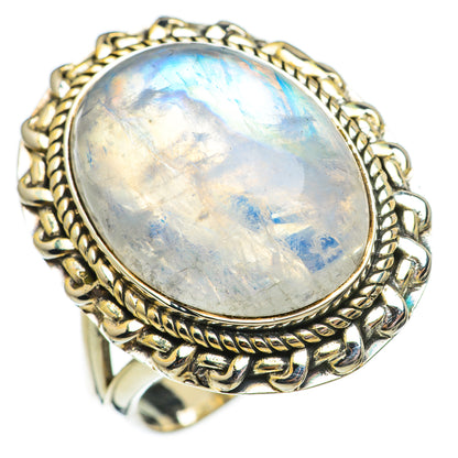 Rainbow Moonstone Rings handcrafted by Ana Silver Co - RING70598