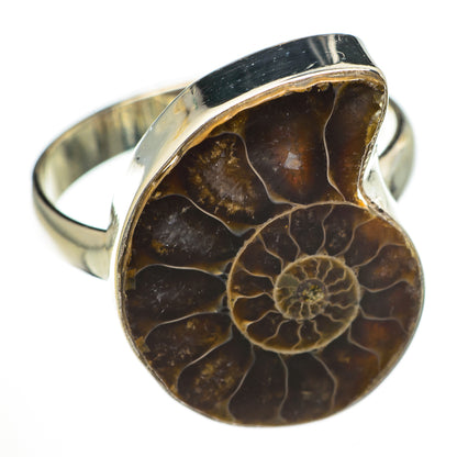 Ammonite Fossil Rings handcrafted by Ana Silver Co - RING70617