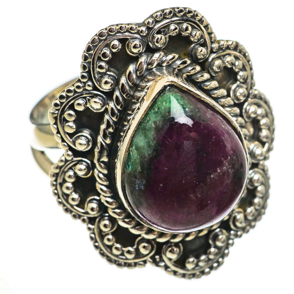 Ruby Zoisite Rings handcrafted by Ana Silver Co - RING70625