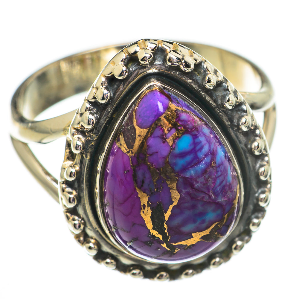 Purple Copper Composite Turquoise Rings handcrafted by Ana Silver Co - RING70633