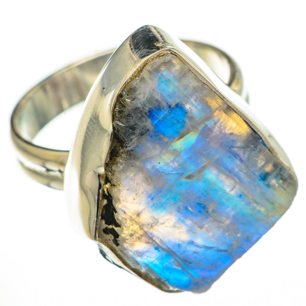 Rainbow Moonstone Rings handcrafted by Ana Silver Co - RING70641