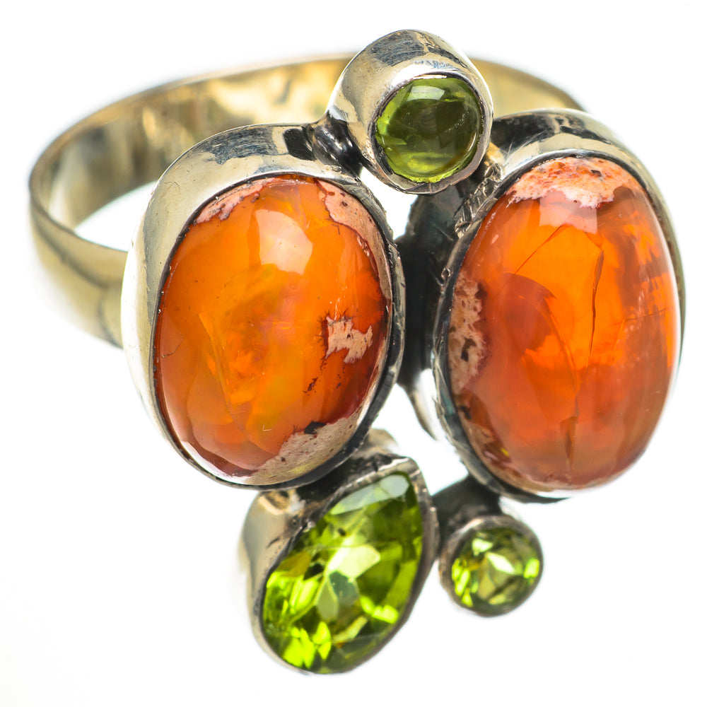 Mexican Fire Opal Rings handcrafted by Ana Silver Co - RING70645
