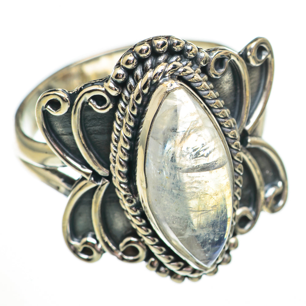 Rainbow Moonstone Rings handcrafted by Ana Silver Co - RING70678