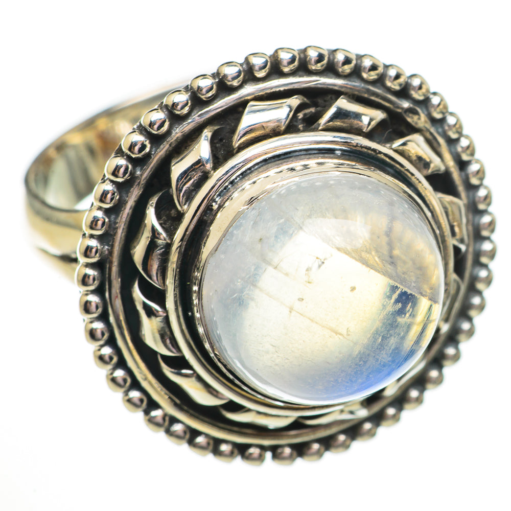 Rainbow Moonstone Rings handcrafted by Ana Silver Co - RING70679