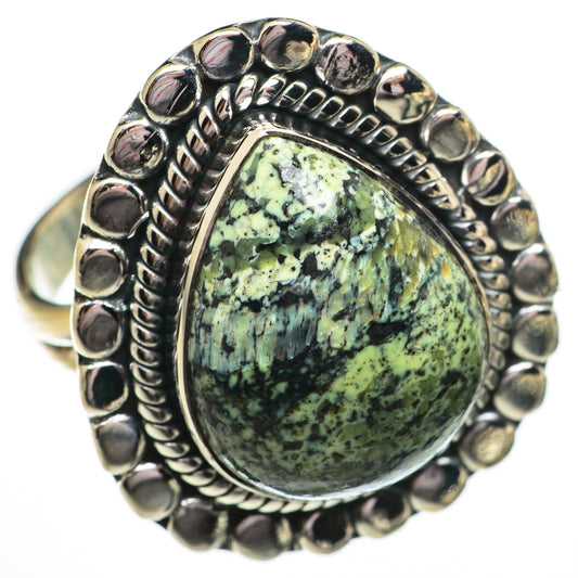 Green Vein Jasper Rings handcrafted by Ana Silver Co - RING70696