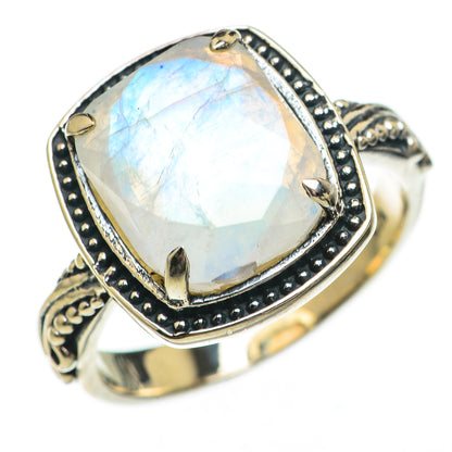 Rainbow Moonstone Rings handcrafted by Ana Silver Co - RING70715