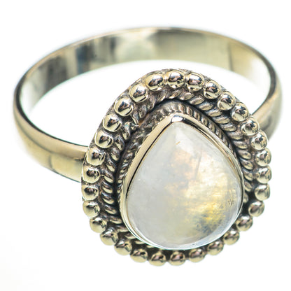 Rainbow Moonstone Rings handcrafted by Ana Silver Co - RING70716