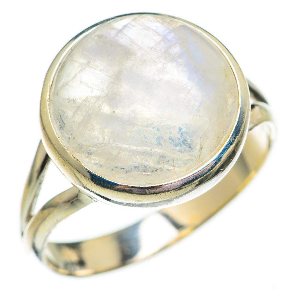 Rainbow Moonstone Rings handcrafted by Ana Silver Co - RING70717