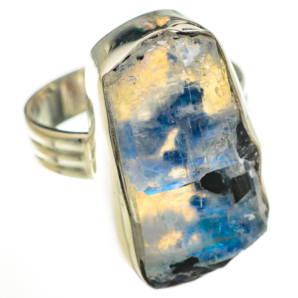 Rainbow Moonstone Rings handcrafted by Ana Silver Co - RING70718