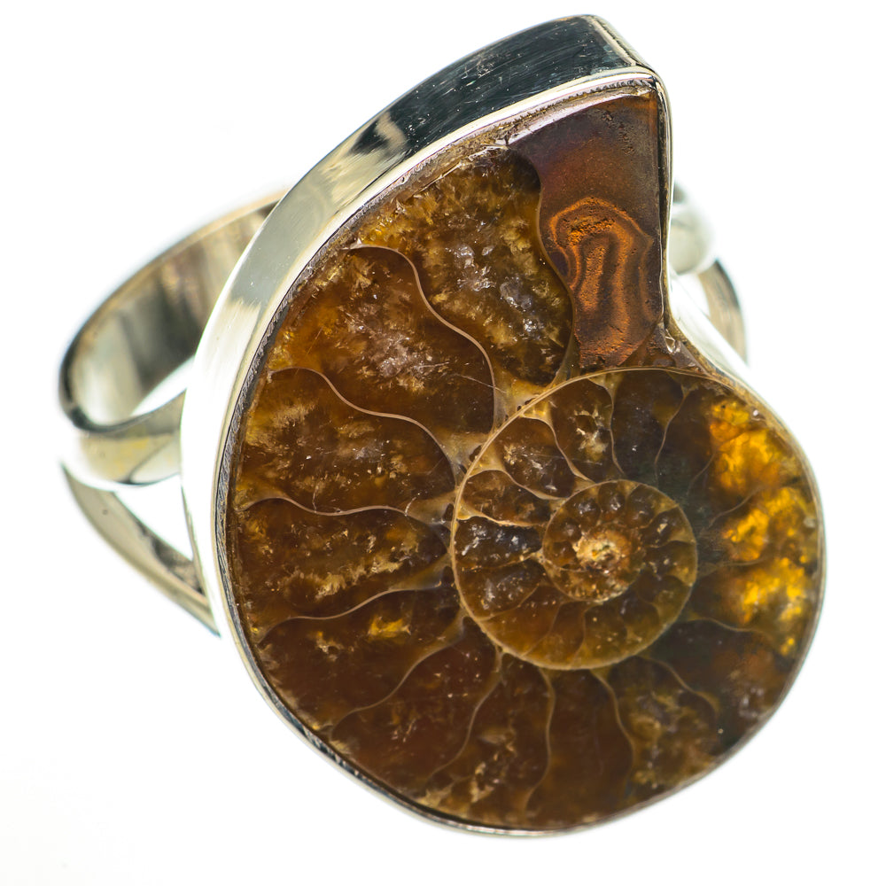 Ammonite Fossil Rings handcrafted by Ana Silver Co - RING70773