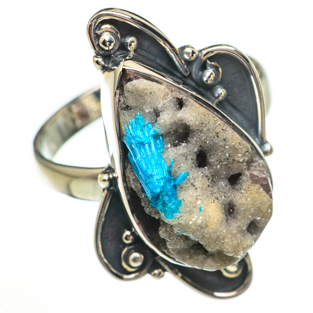 Cavansite Crystal Rings handcrafted by Ana Silver Co - RING70791