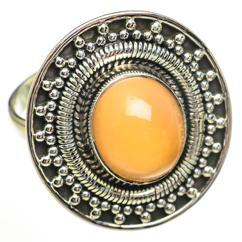 Peach Moonstone Rings handcrafted by Ana Silver Co - RING70813
