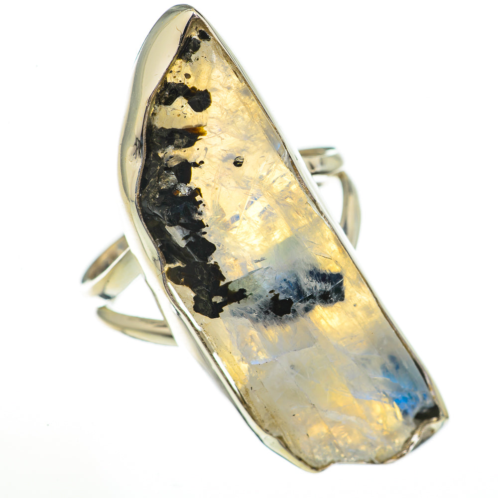 Rainbow Moonstone Rings handcrafted by Ana Silver Co - RING70841