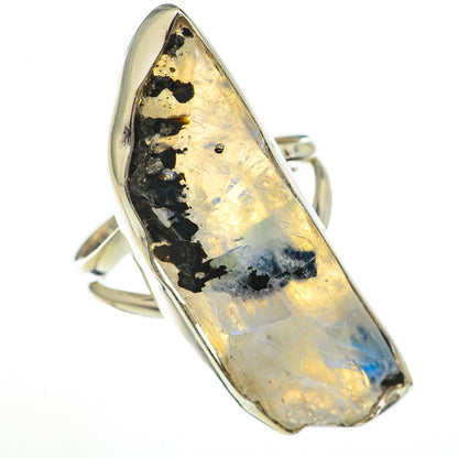 Rainbow Moonstone Rings handcrafted by Ana Silver Co - RING70841
