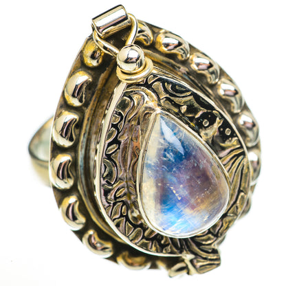 Rainbow Moonstone Rings handcrafted by Ana Silver Co - RING70842