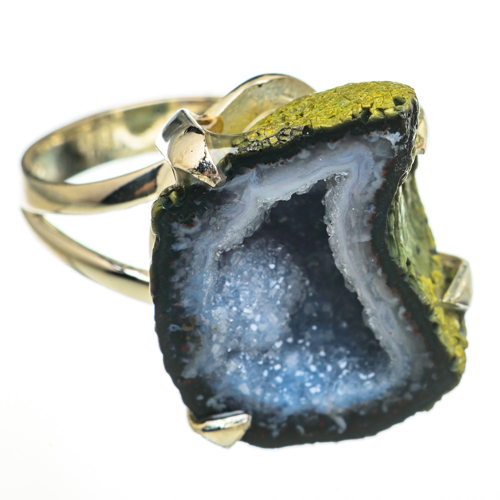 Coconut Geode Druzy Rings handcrafted by Ana Silver Co - RING70876
