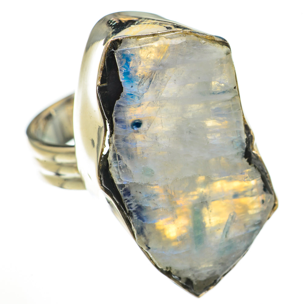 Rainbow Moonstone Rings handcrafted by Ana Silver Co - RING70878