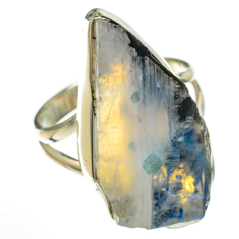 Rainbow Moonstone Rings handcrafted by Ana Silver Co - RING70879