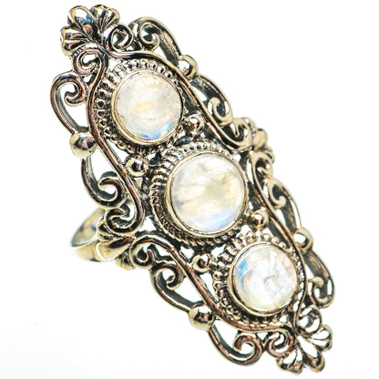 Rainbow Moonstone Rings handcrafted by Ana Silver Co - RING70880