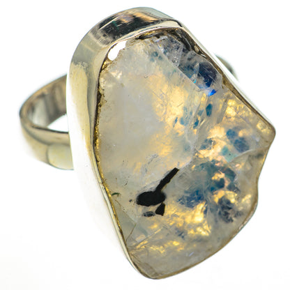 Rainbow Moonstone Rings handcrafted by Ana Silver Co - RING70917