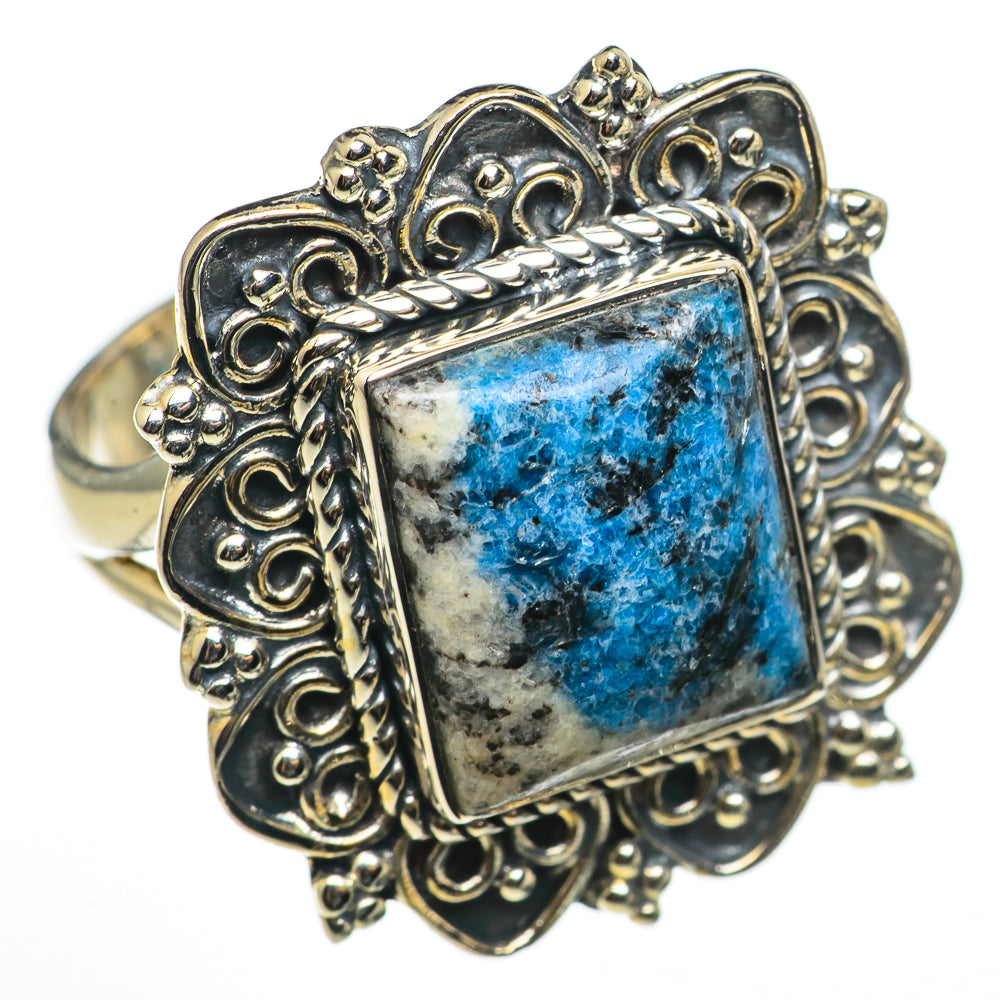 K2 Blue Azurite Rings handcrafted by Ana Silver Co - RING70929