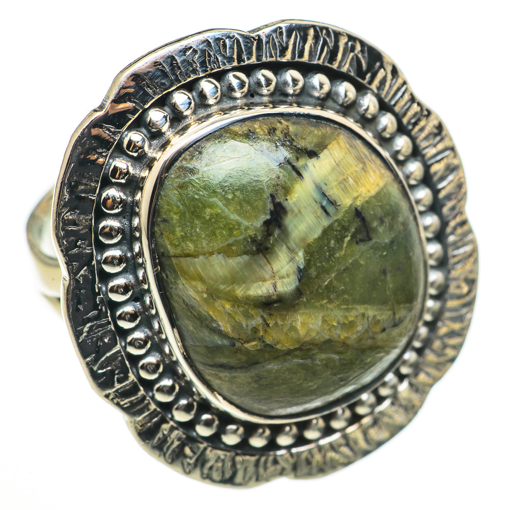 Green Vein Jasper Rings handcrafted by Ana Silver Co - RING70934