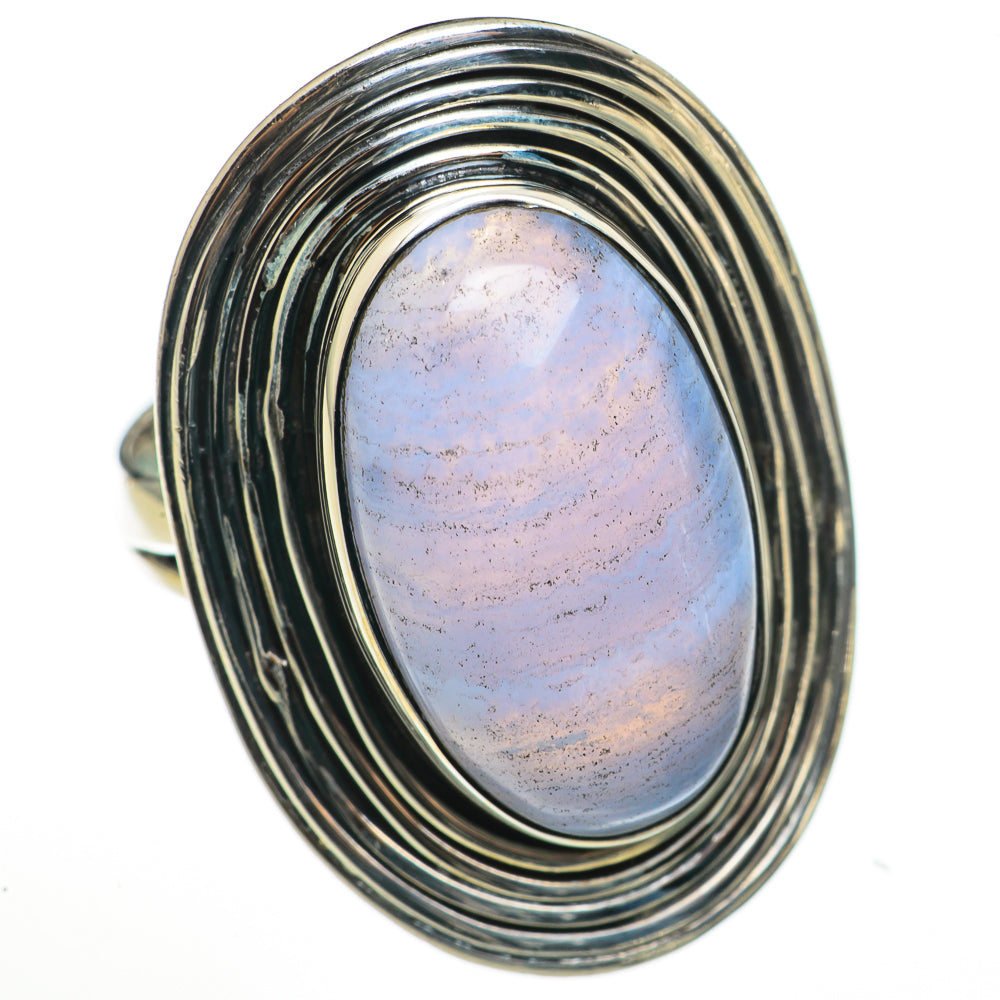 Blue Lace Agate Rings handcrafted by Ana Silver Co - RING70961