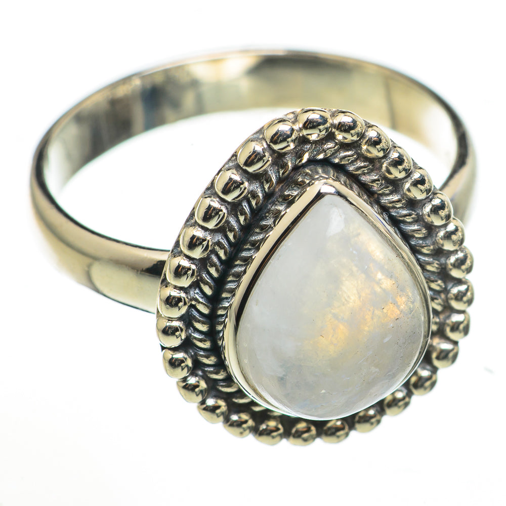 Rainbow Moonstone Rings handcrafted by Ana Silver Co - RING70962
