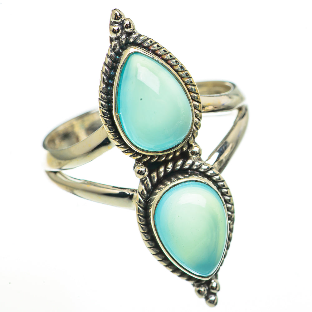 Aqua Chalcedony Rings handcrafted by Ana Silver Co - RING70968