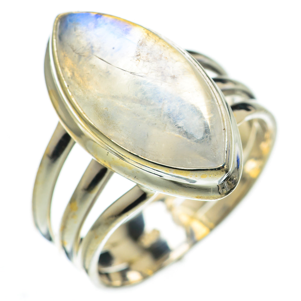 Rainbow Moonstone Rings handcrafted by Ana Silver Co - RING70997