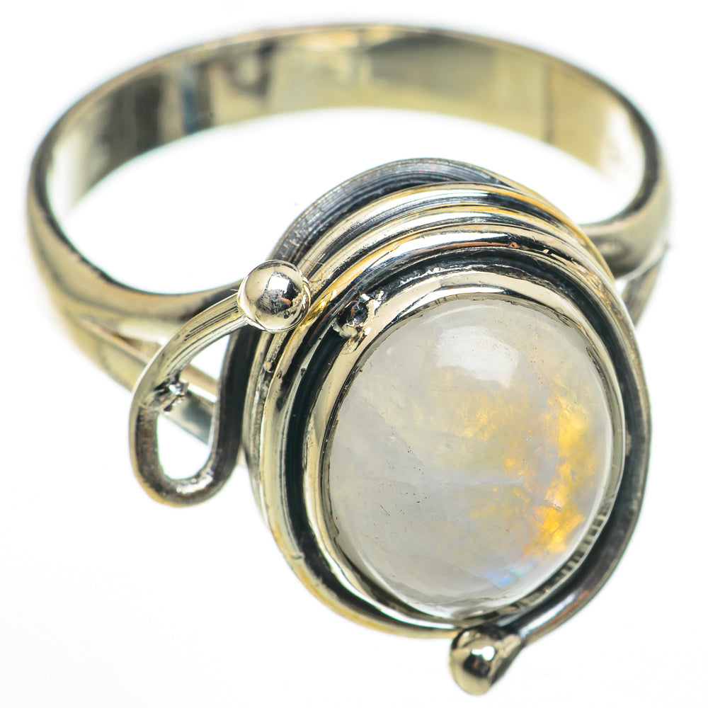Rainbow Moonstone Rings handcrafted by Ana Silver Co - RING71032