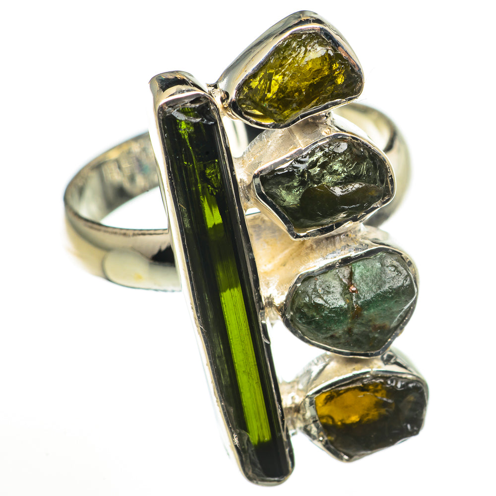 Green Tourmaline Rings handcrafted by Ana Silver Co - RING71038