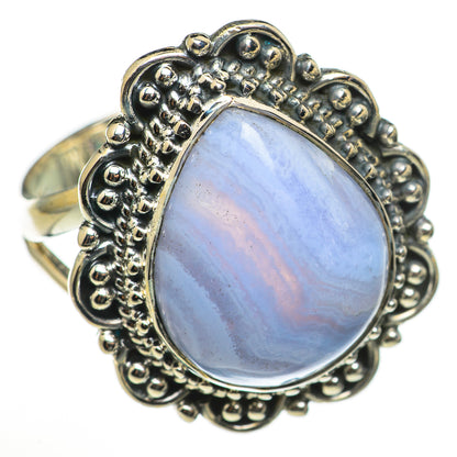 Blue Lace Agate Rings handcrafted by Ana Silver Co - RING71071