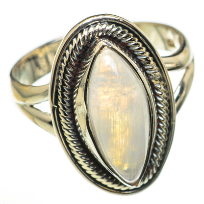 Rainbow Moonstone Rings handcrafted by Ana Silver Co - RING71072