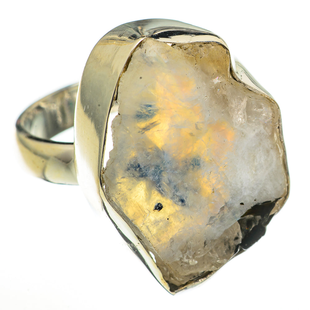 Rainbow Moonstone Rings handcrafted by Ana Silver Co - RING71073