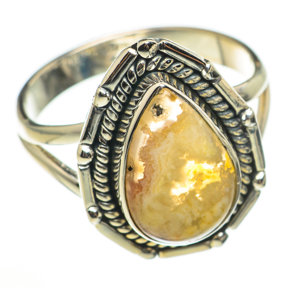 Plume Agate Rings handcrafted by Ana Silver Co - RING71105