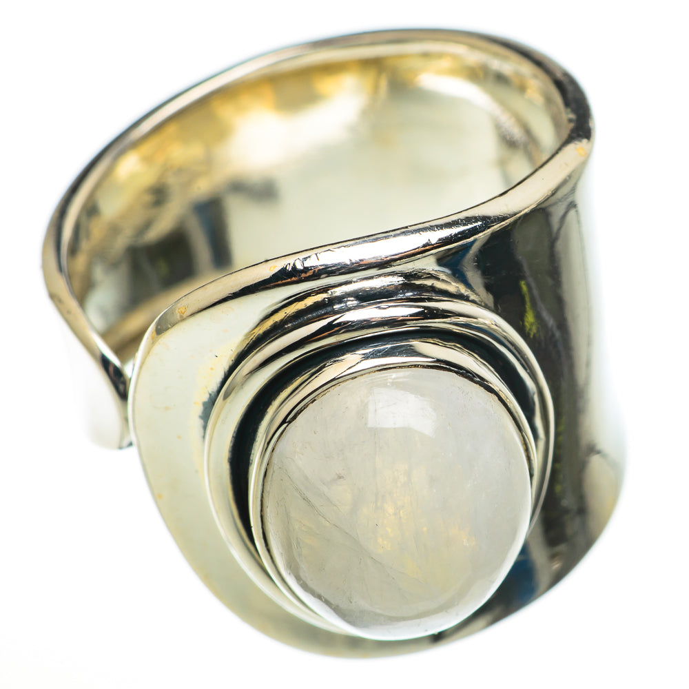 Rainbow Moonstone Rings handcrafted by Ana Silver Co - RING71106