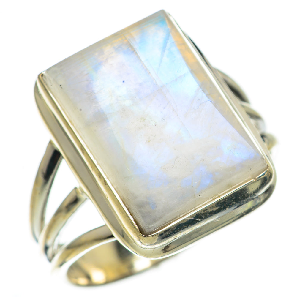 Rainbow Moonstone Rings handcrafted by Ana Silver Co - RING71110