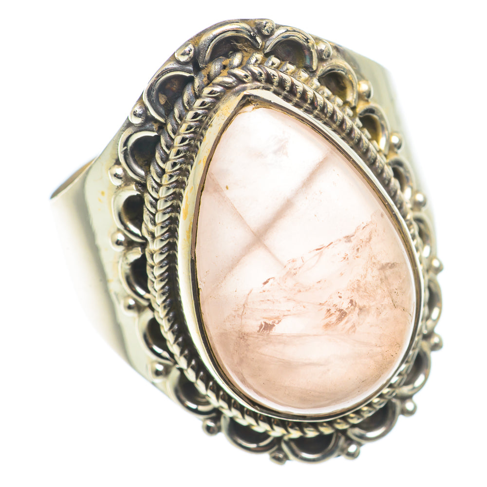Rose Quartz Rings handcrafted by Ana Silver Co - RING71133