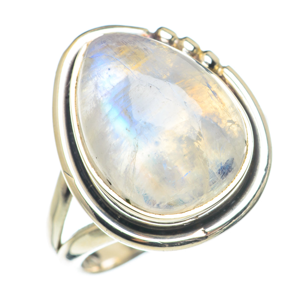 Rainbow Moonstone Rings handcrafted by Ana Silver Co - RING71142