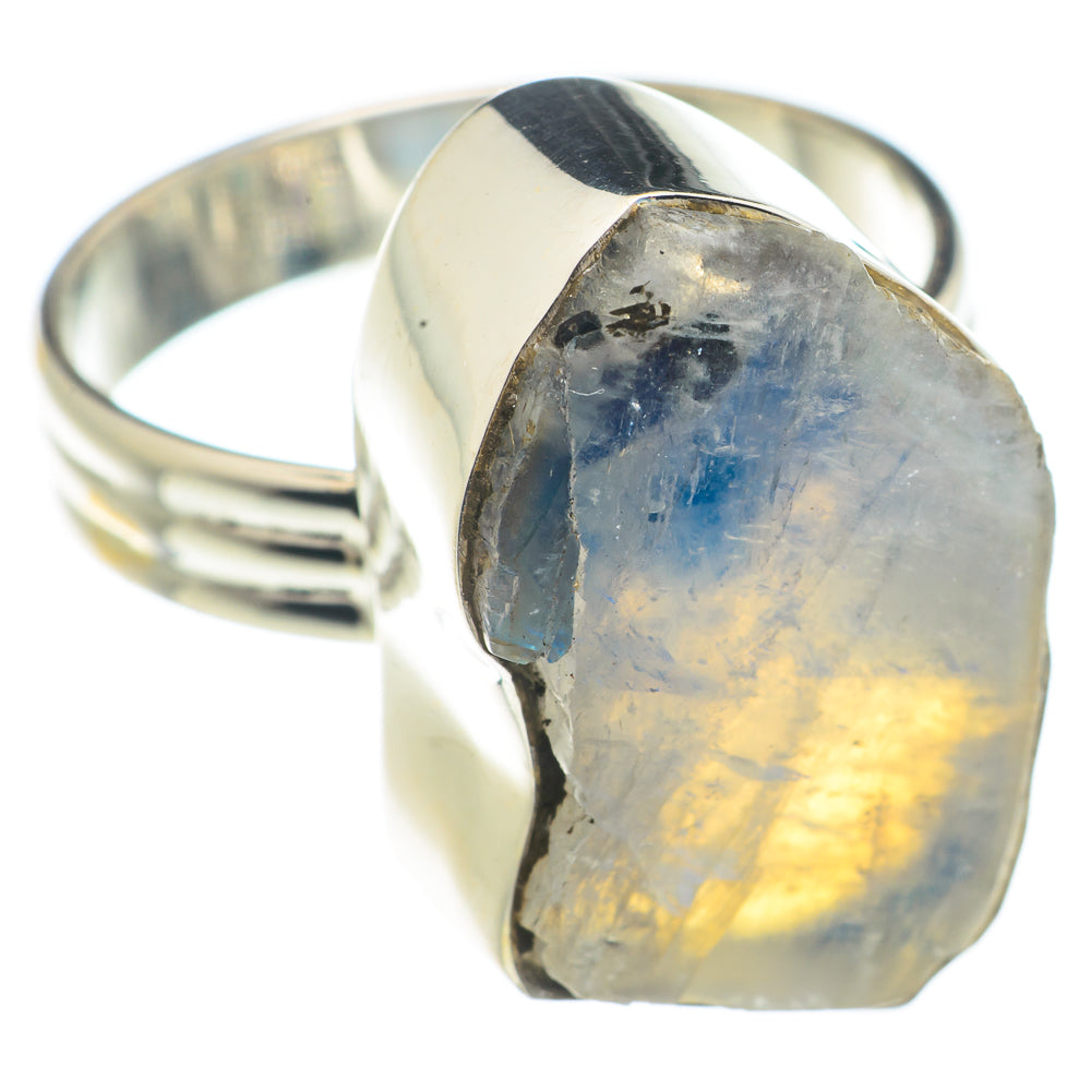 Rainbow Moonstone Rings handcrafted by Ana Silver Co - RING71143
