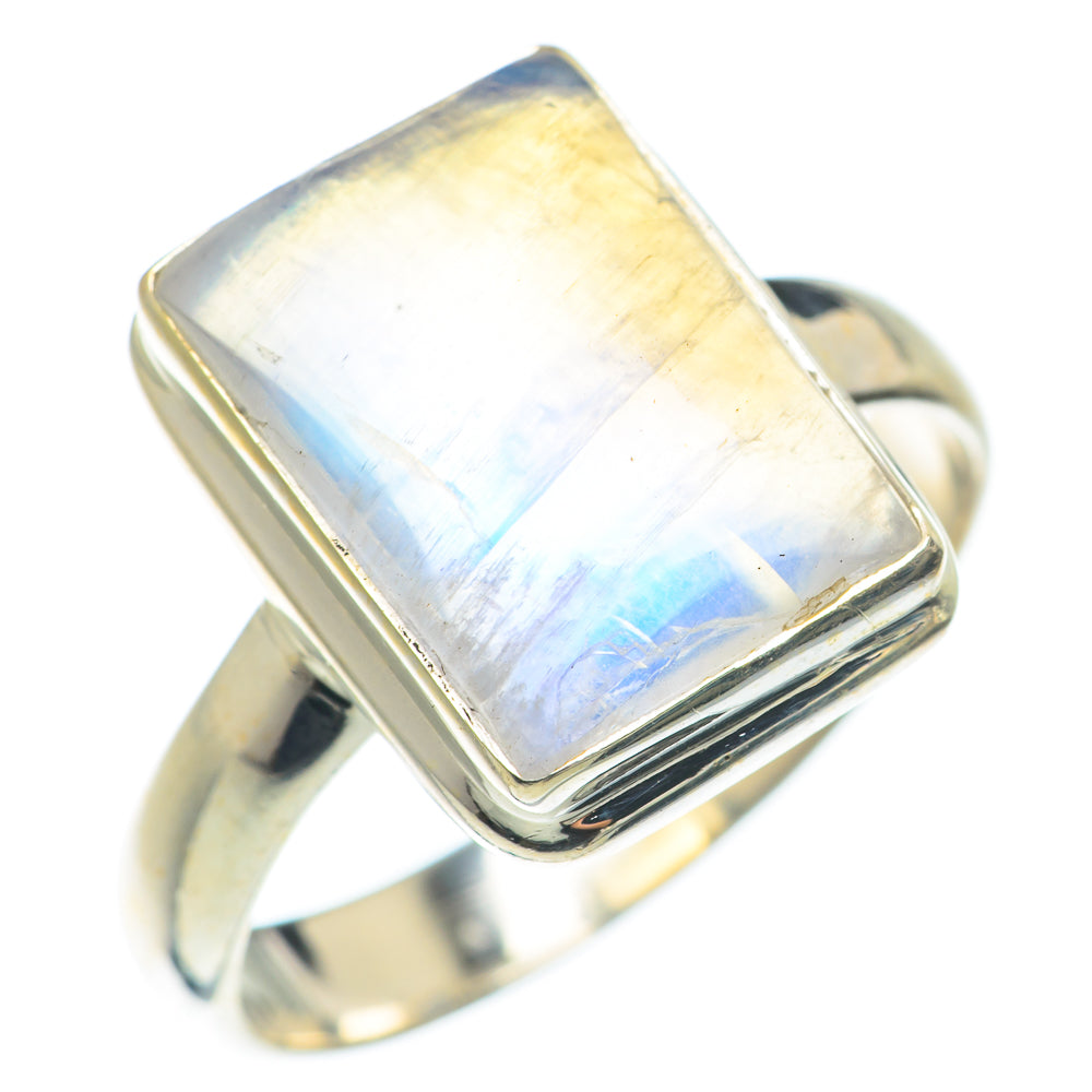 Rainbow Moonstone Rings handcrafted by Ana Silver Co - RING71144