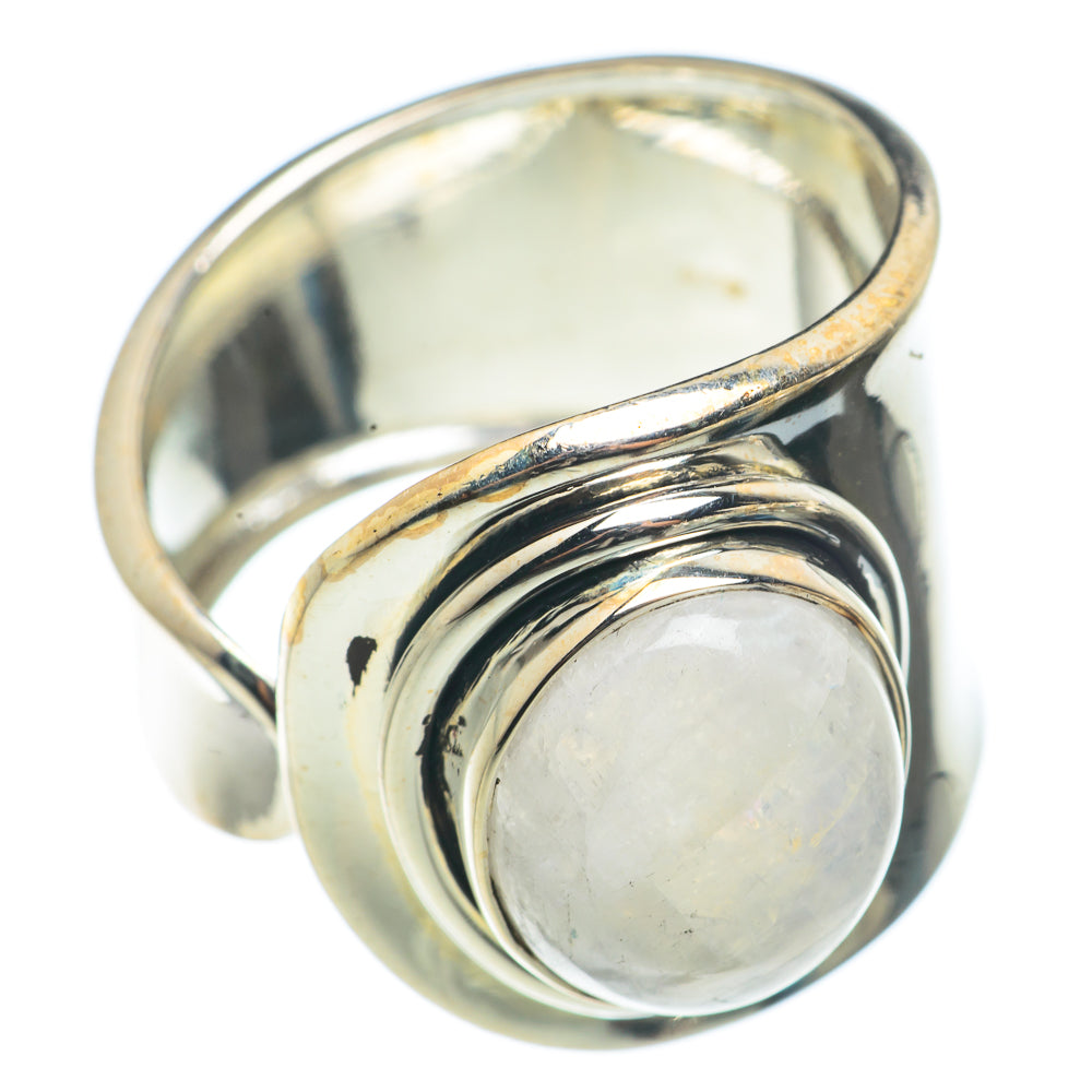 Rainbow Moonstone Rings handcrafted by Ana Silver Co - RING71146